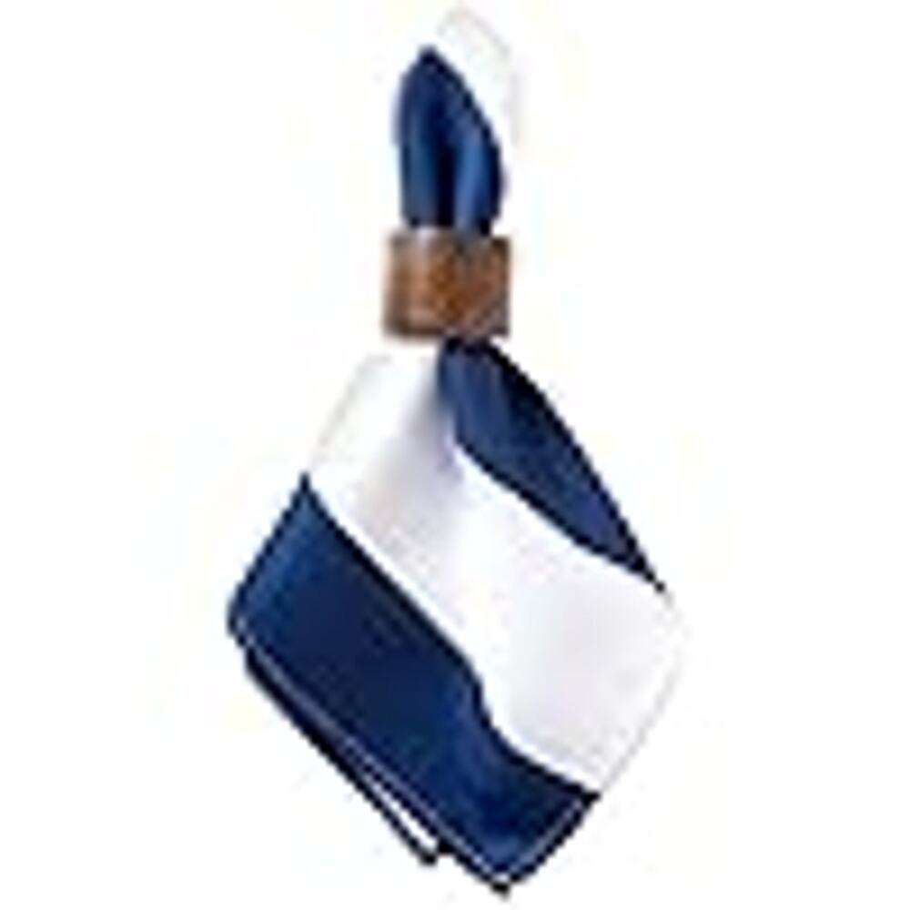 DII Cabana Stripe Outdoor Square Napkin Set, 20x20, Nautical Blue